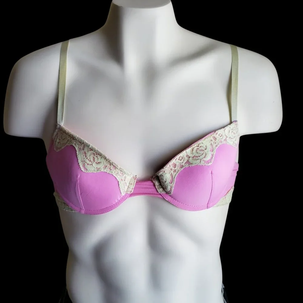 René Rofé Pink & Green Lace Bra – Size 36B - Picture 5 of 16